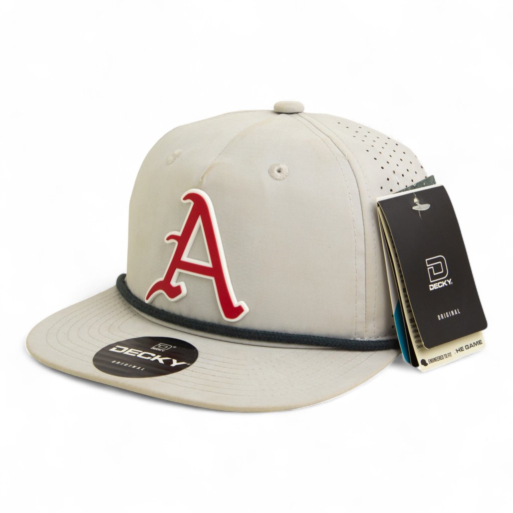 Arkansas Razorbacks Baseball Script A 3d Perforated Rope Hat- Grey/ Charcoal